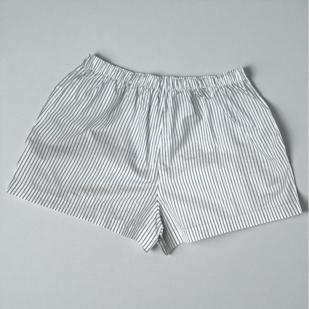 SKIMS Cotton Poplin Boxer Shorts | M  | Zen Blue Pinstripe | NWT 🤍 - Picture 6 of 8